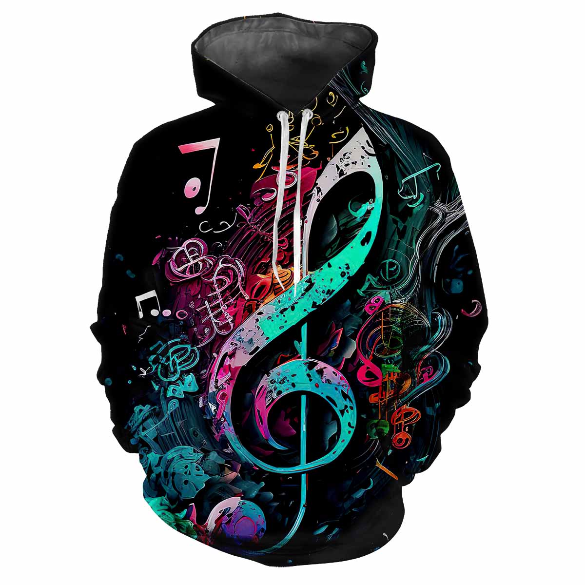 

3D-печать музыкальных нот Four Seasons Мужская толстовка с капюшоном Модная персонализированная уличная мода Креативный свободный удобный топ Harajuku L