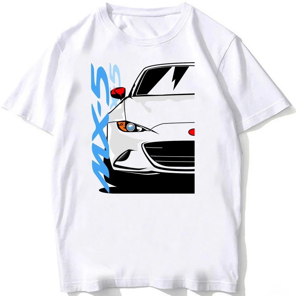 JDM MX-5 MIATA Eunos Roadster 1990 Retro T-Shirt Unisex Men Short Sleeve Hip Hop Boy Sport Casual White Tops Japan Car Fan Tees