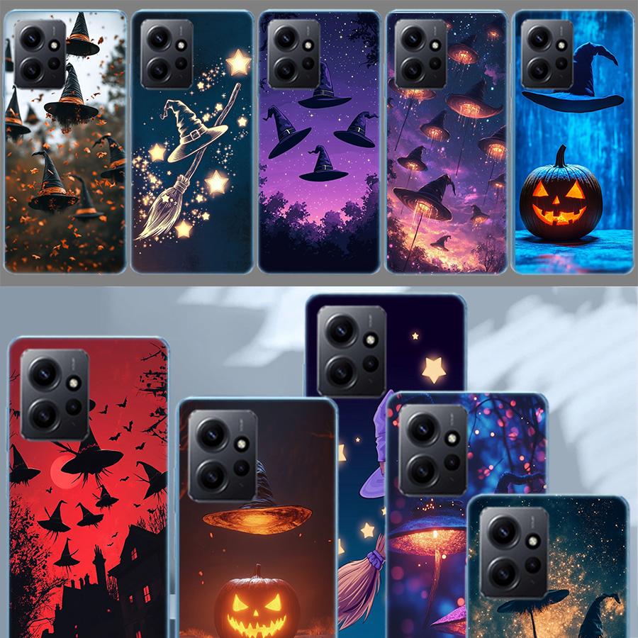 Halloween Wizard Hat Horror Fun Phone Case For Redmi Note 14 15 Pro 5G 13 12 Pro Plus 11 11T 11E 11S 10 Pro 10S 9 9S Cover Cell