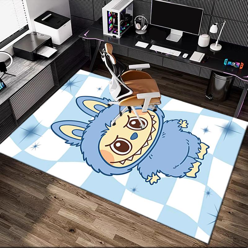 1pc LABUBU Rug, Digital Printed Home Chair Sofa Mat, Durable Office Area Carpet, Beautiful Festival Decorations