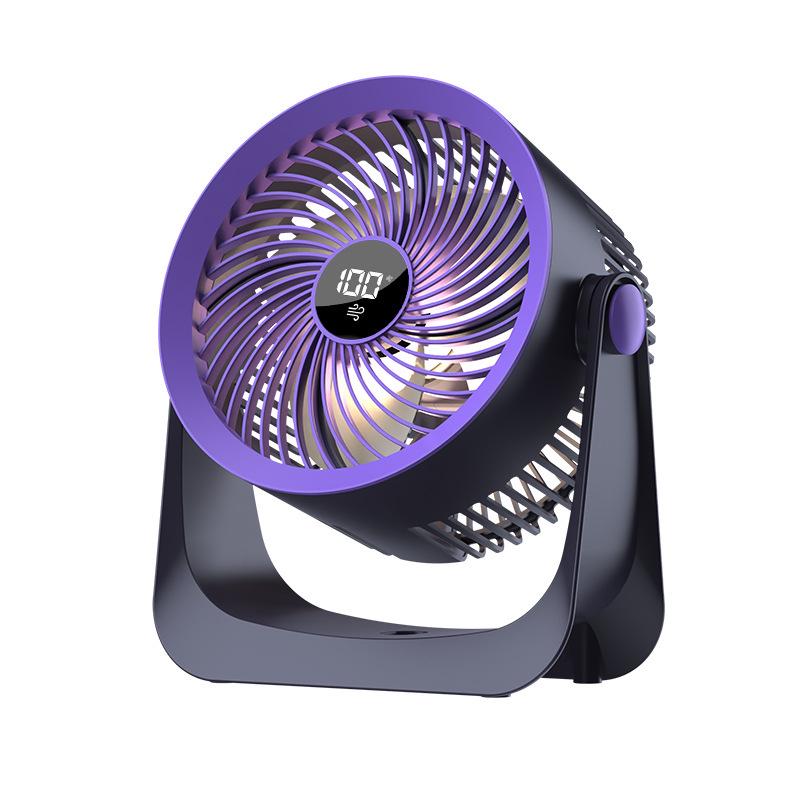Compact Digital Display Wall-Mounted Desktop Fan with Light for Home, Dorm, or Office