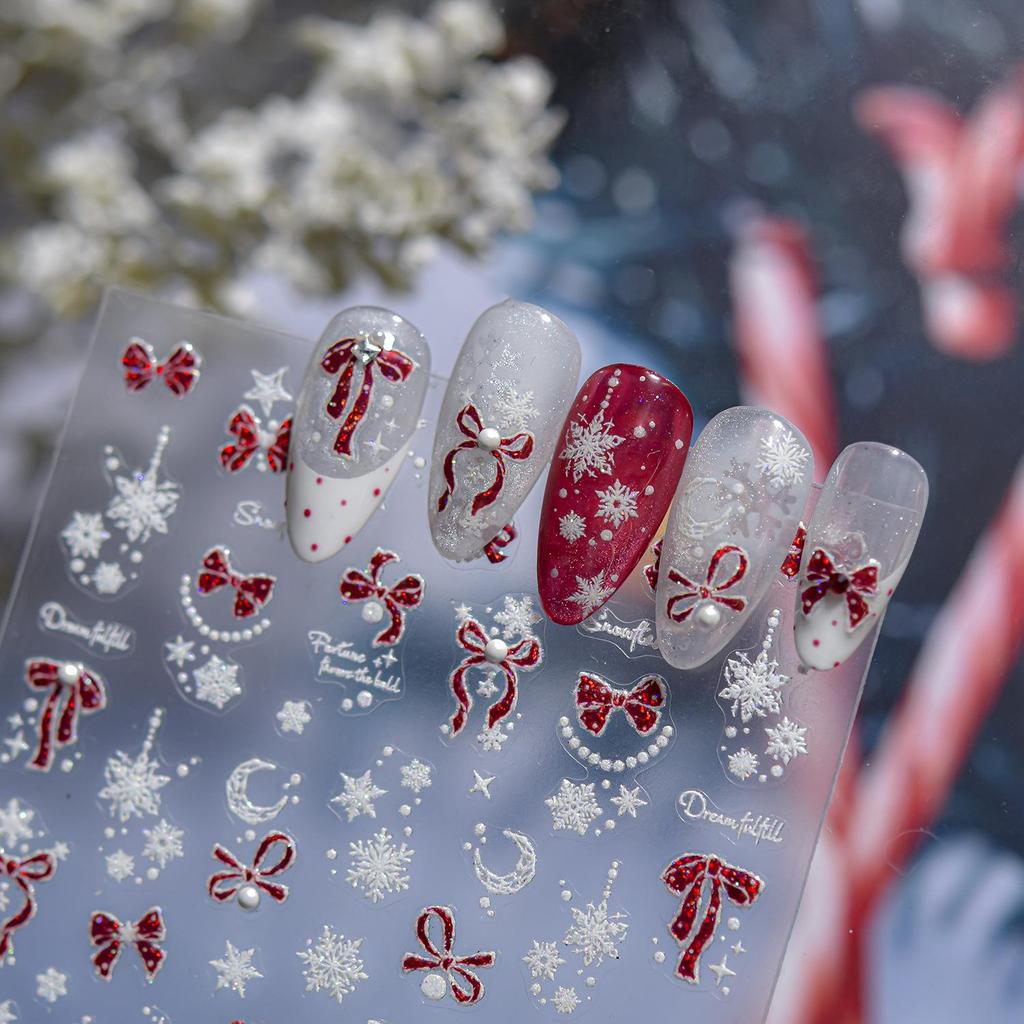 Tomoni Crystal Diamond Snowflake Nail Art Stickers - DIY Winter Crushed Ice Decoration