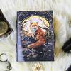 Fox Leather Journal: Handmade Grimoire, Blank Book of Shadows, Celestial Gifts