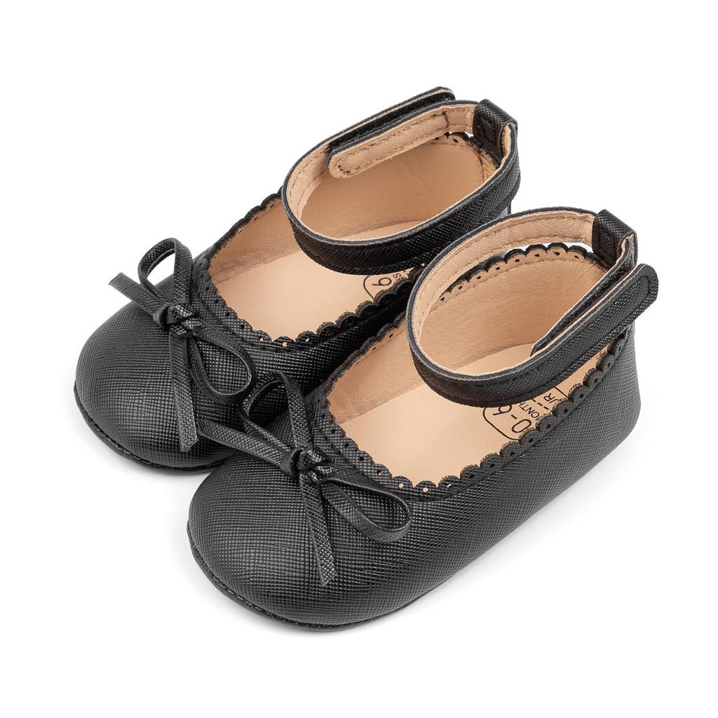

Korean Style Baby Shoes With Butterfly Knot Soft Sole For Toddler Girl Spring Walks 12cm чорний