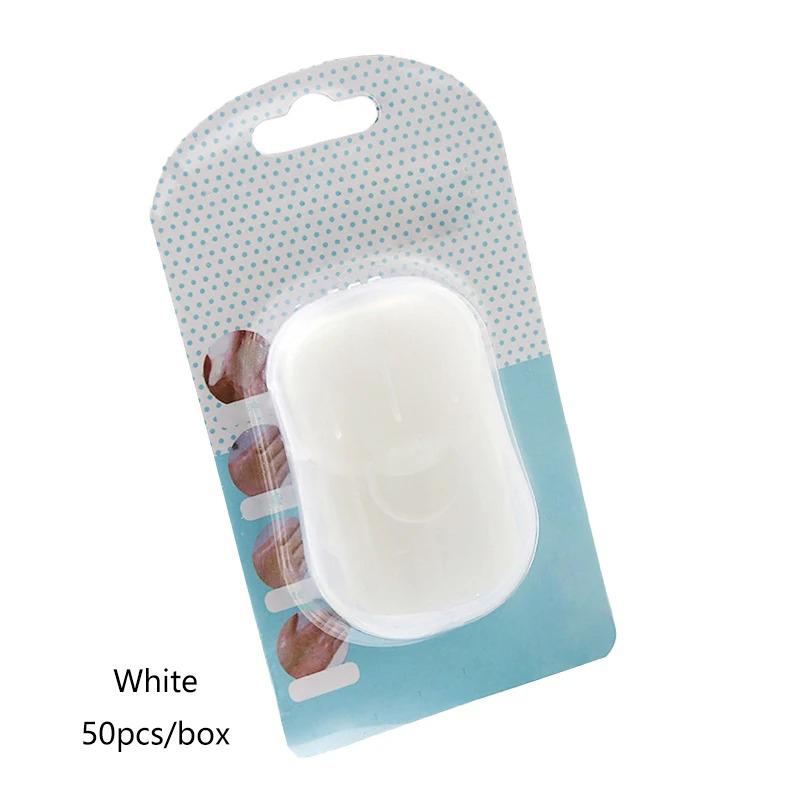 

50Pcs Portable Bathroom Soap Slices Box Hand Washing Clean Soap Paper Tablets Outdoor Camping Travel Scented Foaming Soap