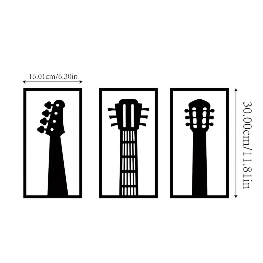 3pc/set Metal Wall Art Sculpture Decorative Musical Instrument Wall Sculpture Decor Music Style Metal Wall Decoration Music Sign