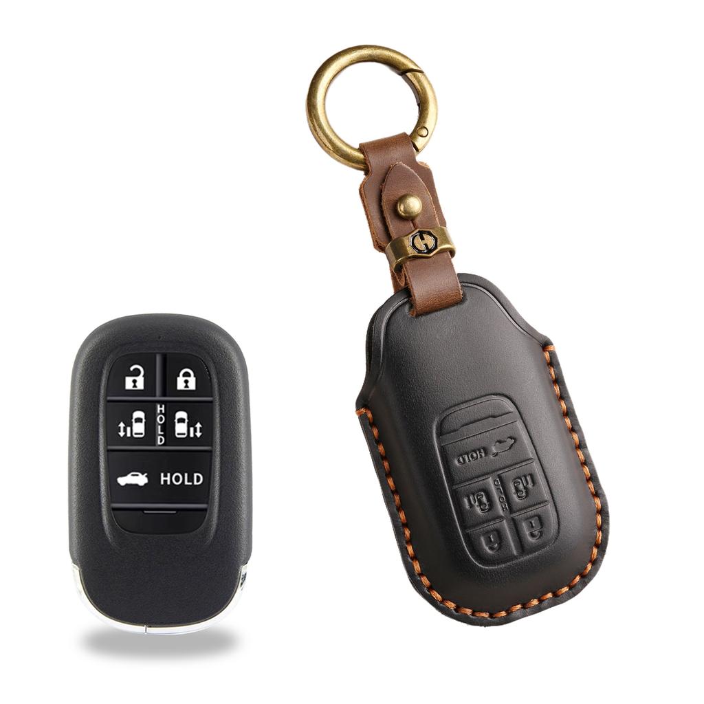 The New Retro Key Cover Is Suitable for The New Honda Accord Civic Handmade Leather Car Keychain.