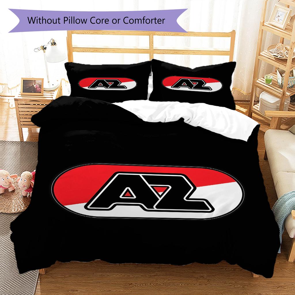 AZ Alkmaar Logo Bedding Quilt Set Quilt Cover Pillowcase Home Decoration Birthday Gift (1 * Duvet Cover + 2 * Pillowcase, Without Core)