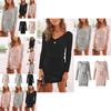 Cozy Deep V-neck Womens Knitted Jumper Sweater Dress For Autumn And Winter