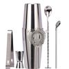 Bar Bartending Tools 6-Piece Basic Cocktail Making Stainless Steel Snow Bottle Boston Measuring Cup Mixer