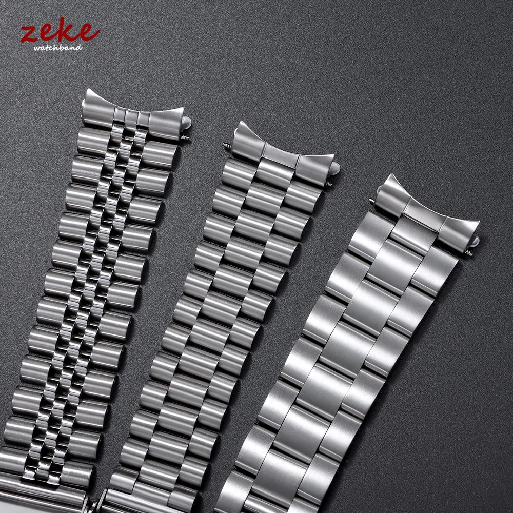 Pevný nerezový řemínek na hodinky pro Seiko 5 SKX009/007 pro Oyster pro Jubilee Zakřivený konec Hodinky 18mm 20mm 22mm Pánský sportovní pásek