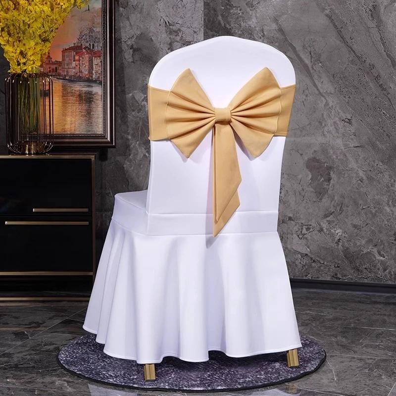 Spandex High Quality Chair Sash Fit All Chairs With Decorative Ready Made Bow Tie Knot Ideal for Wedding and Event Decoration