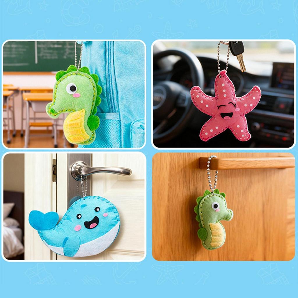 Girls Sewing Kit Fun Educational Toys Handmade Girls Animals Hand Sewing Set For Children Toddler Home Travel Kindergarten