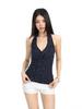 Korean floral neck sling female Spice Girl slim V-neck versatile 1111 summer seaside sleeveless short top vest