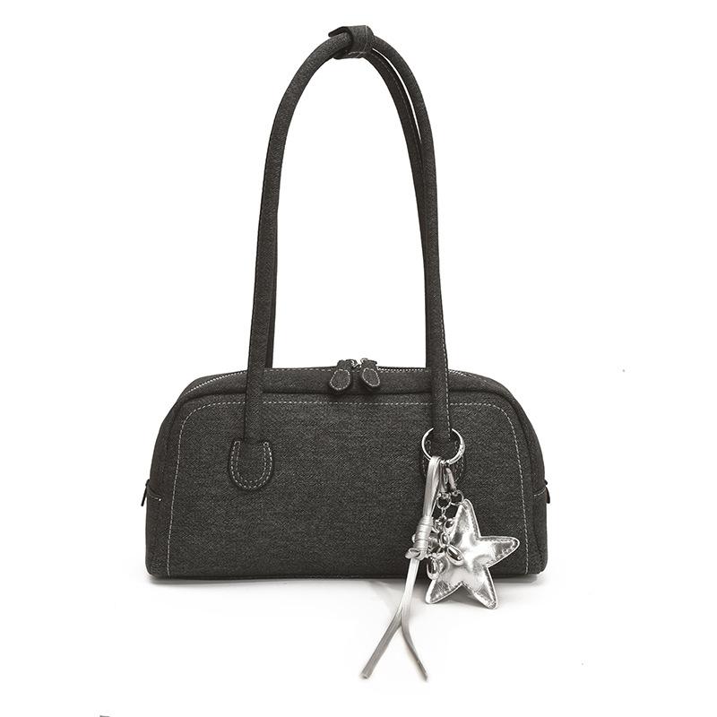 Summer new bag women's simple handbag fashion bowling bag versatile trend bag leisure bag