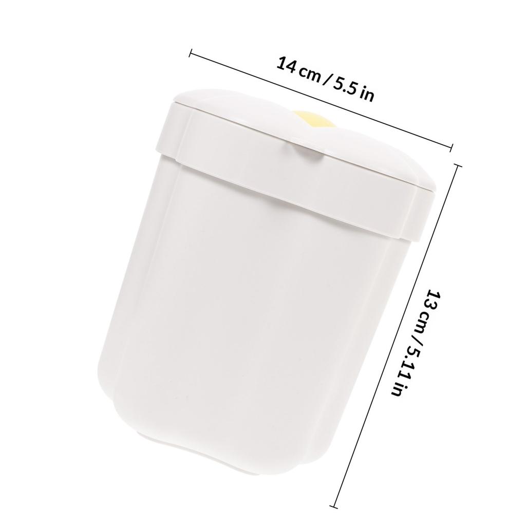 Decorative Desktop Trash Bin Small Plastic Rubbish Bin with Lid for Office Study Kitchen Bathroom Bedroom Home Convenient