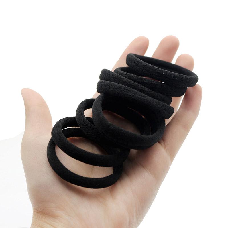 Women Black Hair Ties Elastic Rubber Bands Hair Accessories Ponytail Holders Scrunchies Accessories