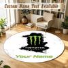 Round Rug Custom NameMonster Energy Pattern Non Slip Carpet Home Floor Decor