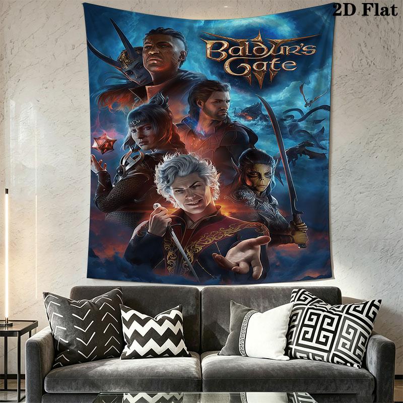 Baldur's Gate Wall Hanging Printed Fabric Blanket Decorative Tapestries for Bedroom Living Room Home Decor