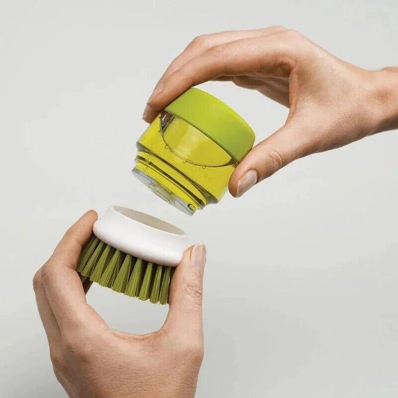 Multifunctional Pressing Cleaning Brush, Soap Dispensing Palm Brush Storage Set, Kitchen Brush with Holder, Multifunctional Pressing Cleaning Brush
