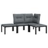VidaXL Salon de Jardin 4 pcs, Ensemble de Meubles de Terrasse, Mobilier d'Extérieur, Chaise de Patio, Moderne, Noir et Gris 3187741