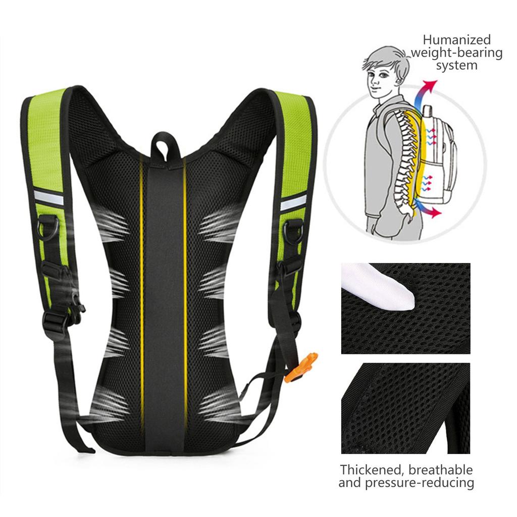 Outdoor sports bicycle cycling water bag bag, hiking, mountaineering, running travel, men's and women's backpacks, green