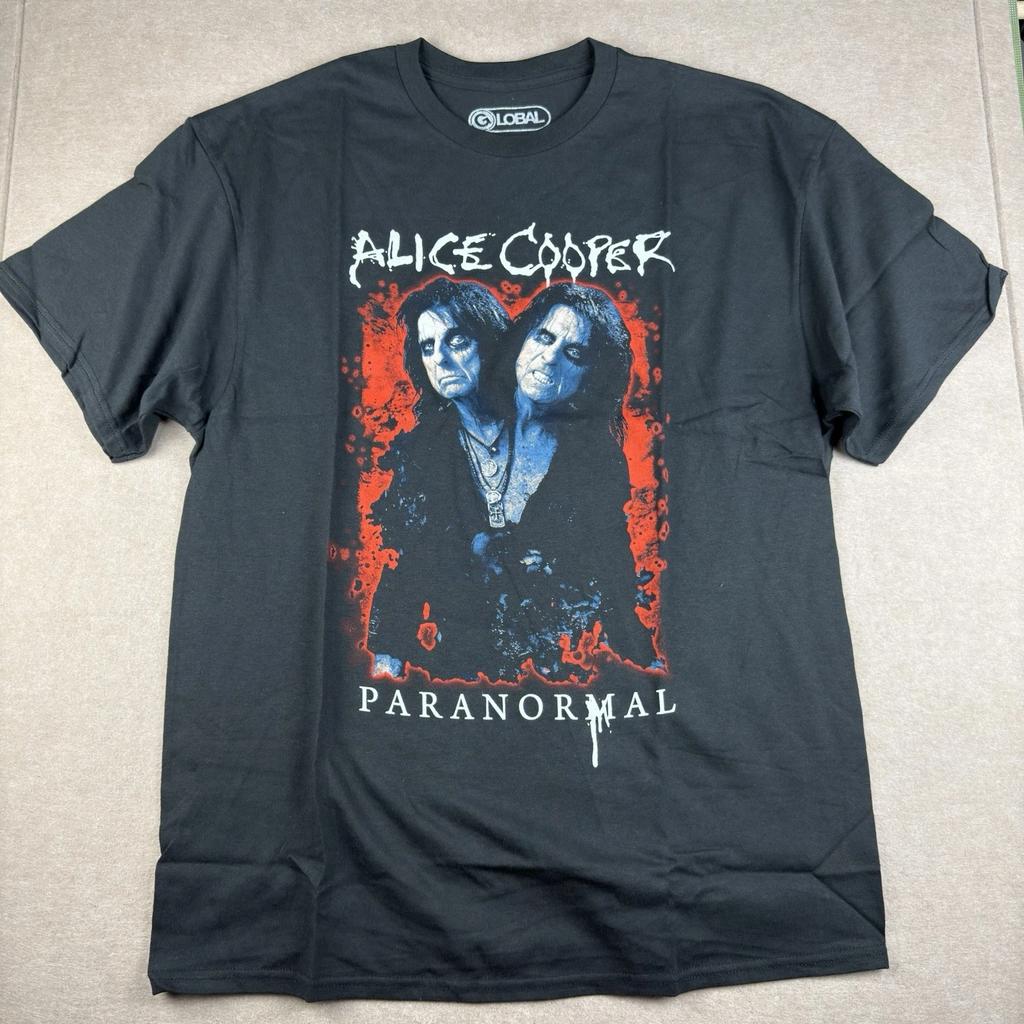 Alice Cooper Paranormal Tour T-Shirt Herren XL Schwarzes Rockband Horror Musik Tee