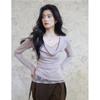 JK&JS Faux Two-Piece Lace Splice Knit Top