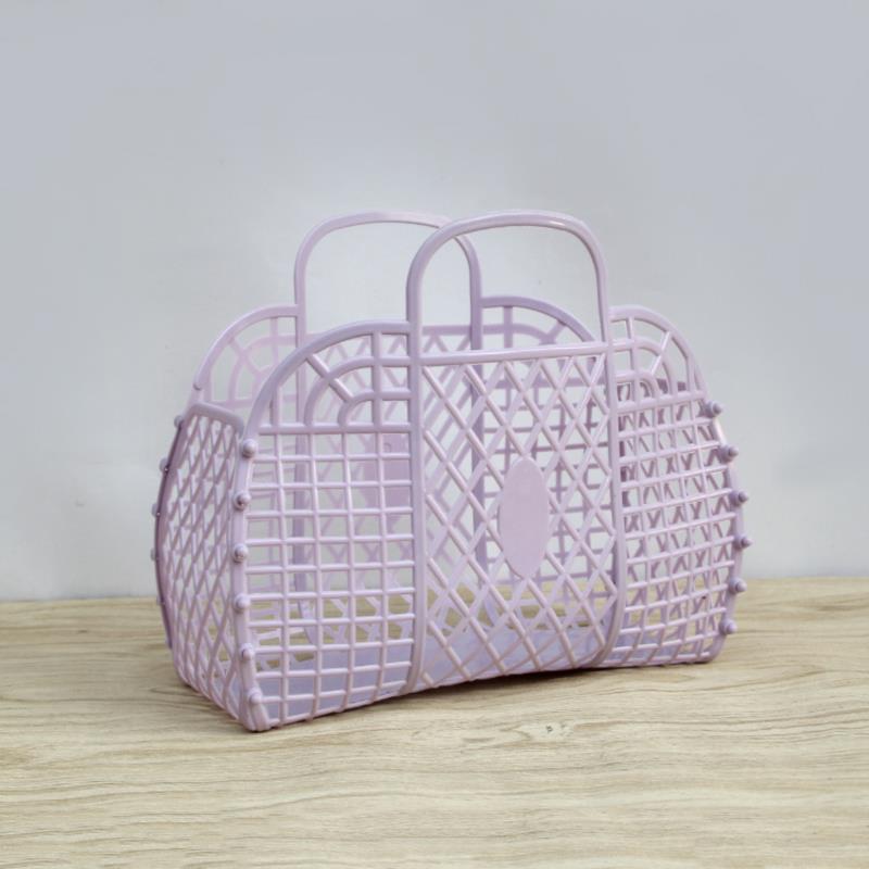 Large-Capacity Bag Hollow Jelly Portable Tote Bag Reusable And Easy Clean Basket