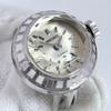 Used [In operation] Seiko Ring Watch Manual Winding Watch Ring Cut Glass Ladies