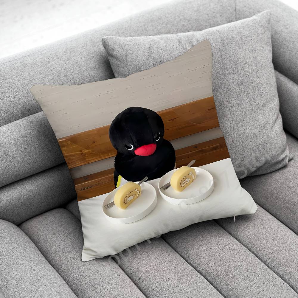 Penguin P-Pingu Funny Throw Pillow Case For 50X50Cm 40X40Cm 55X55Cm 45X45Cm 30X30Cm Square Bedroom Pillowcase Cover