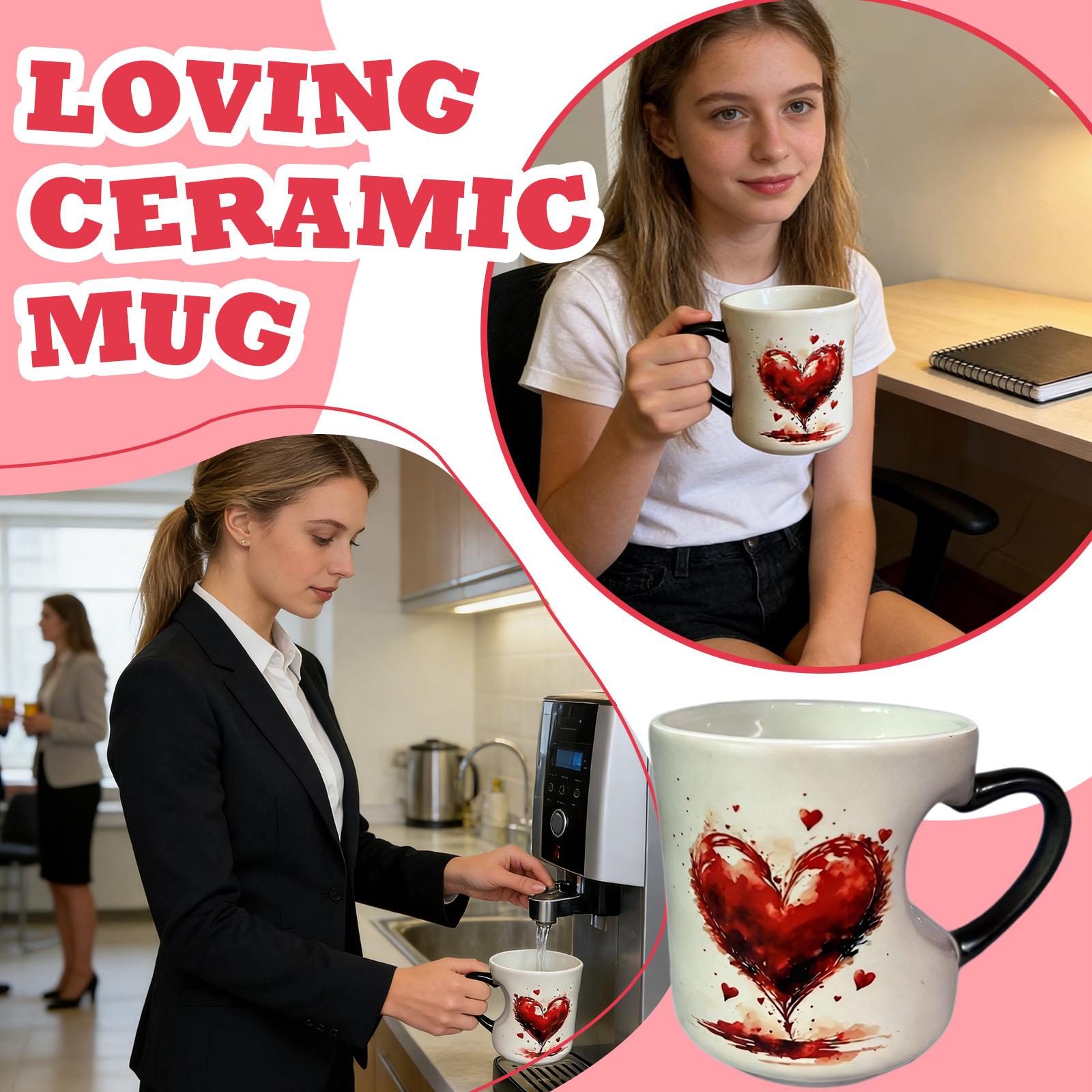 Heart-shaped Ceramic Mug One Size