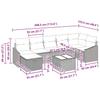8 Piece Sofa Set with Cushions and Storage Black Poly Rattan