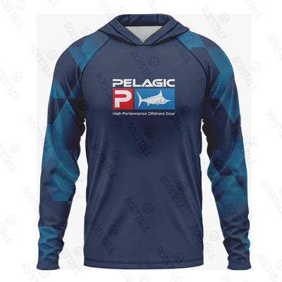 Herren Damen Langarm Kapuzen-Fischerhemd UPF 50 Schnelltrocknend Atmungsaktiv Outdoor Performance Jersey Radfahren Wandern