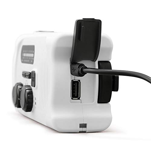 Iris Ohyama Radio, Emergency Preparedness Goods, Small, Rechargeable, Hand-Crank, LED Light, Battery Operated, Portable, Hand-Crank Charging Radio Lig