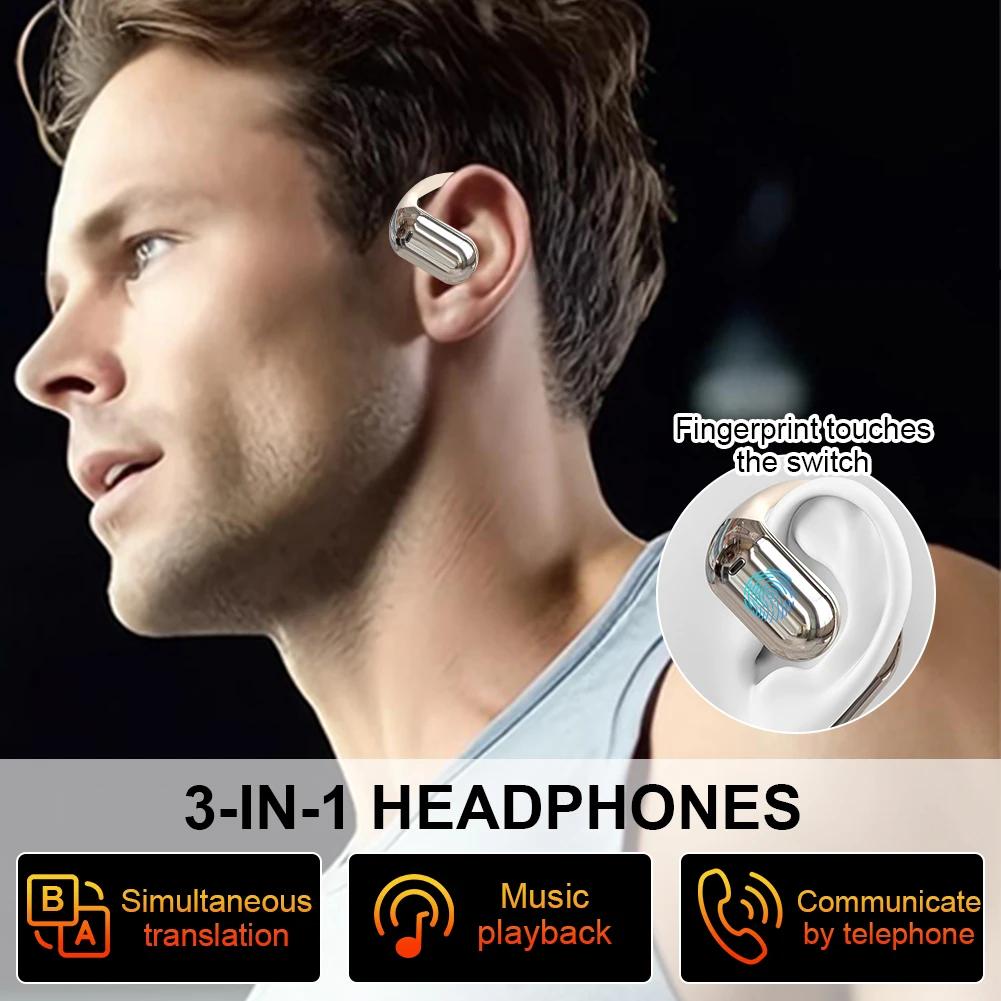 AI Translator Earphone Real-Time Translators Headphones 144 Languages Voice Translator Wireless Bluetooth Earphones For Travel
