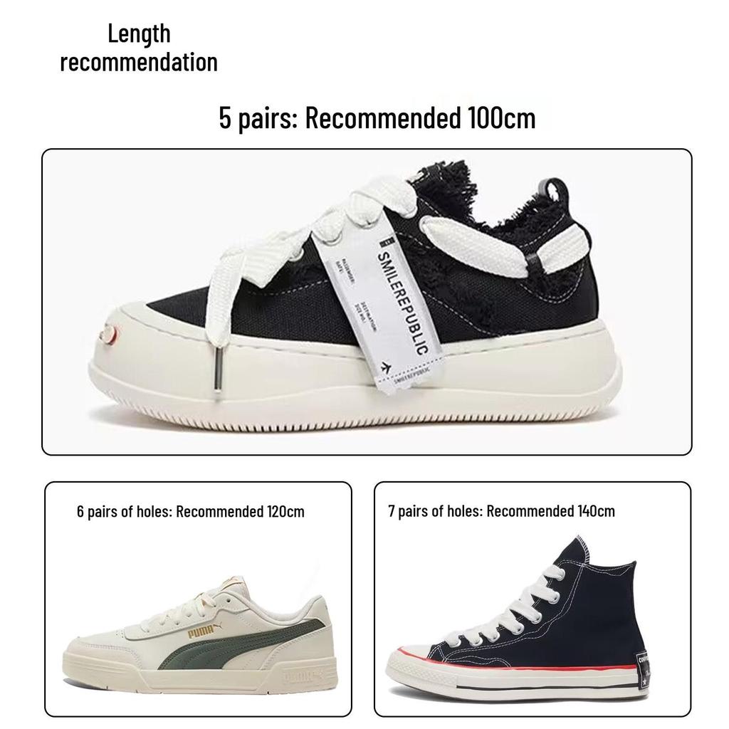 Breite off-white Schnürsenkel aus reiner Baumwolle für Damen - 1,0 cm, 1,2 cm, 1,5 cm