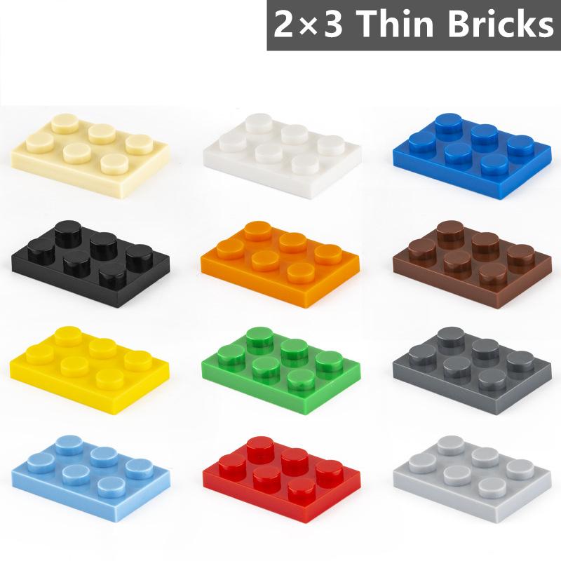 100 Pcs MOC Parts 3021 Plate 2 x 3 Compatible Bricks DIY Assmble Building Blocks Particle Kid Brain Toy Gift