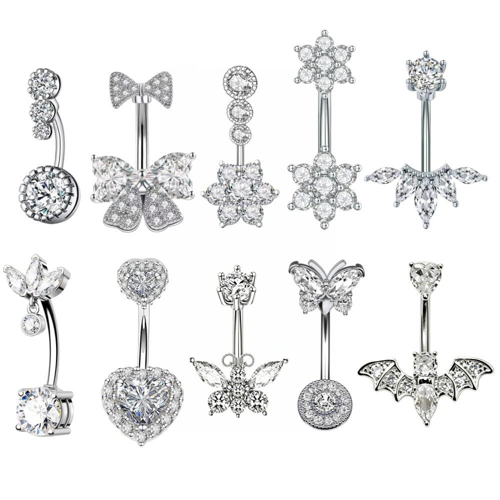 Zirconia Navel Piercing Clip - Hot Selling European and American Body Jewelry