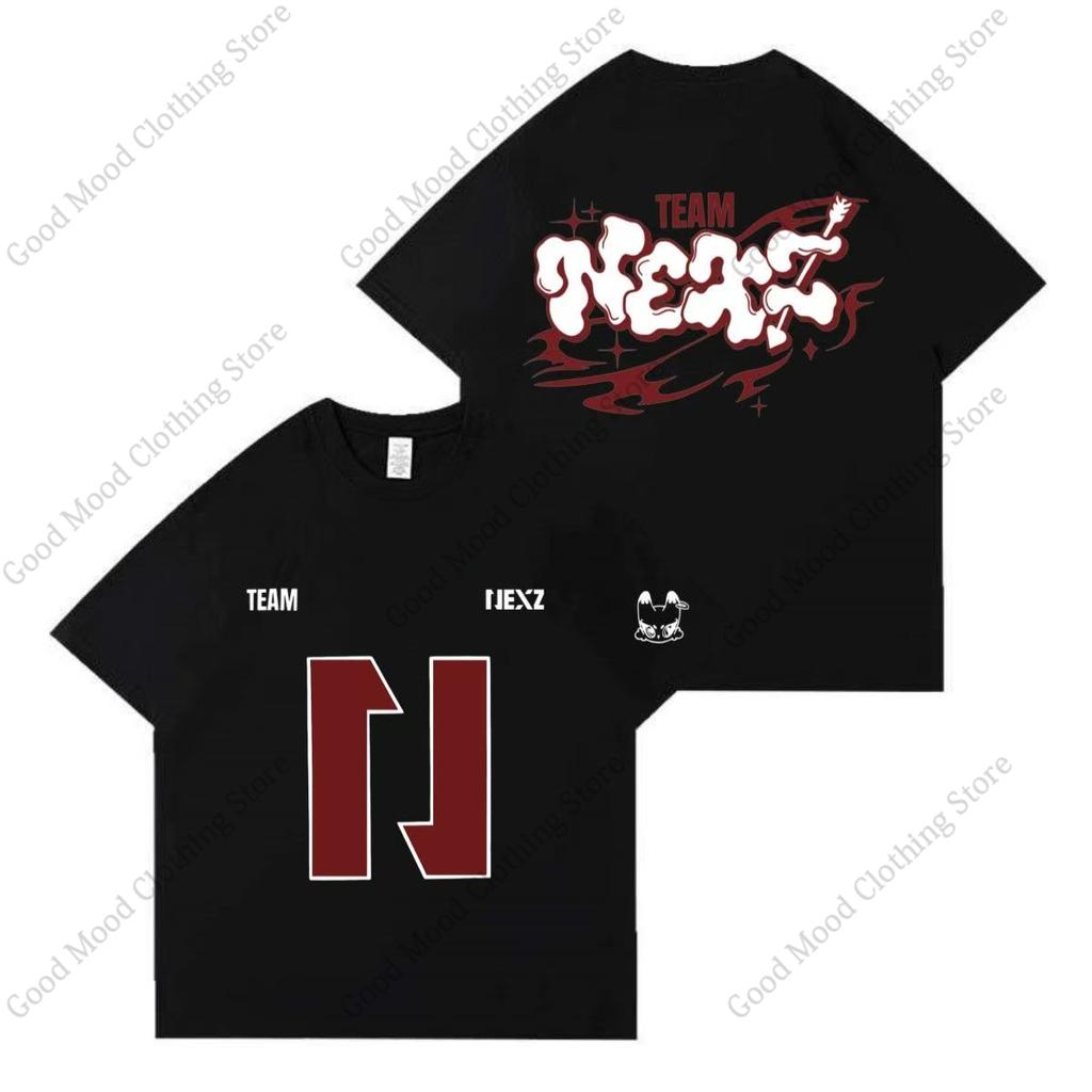 T-shirt NEXZ LIVE TOUR 2026 Stampa Stessa Lettera T-shirt Moda Kpop Unisex Donna Estate Comoda Cotone Manica Corta Magliette