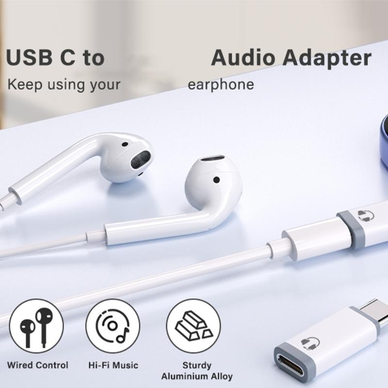 Type  C To Connector  Sound  Adapter In Line Control Sound  Adapter Portable Sound  Adapter Charging Adapter for Phone