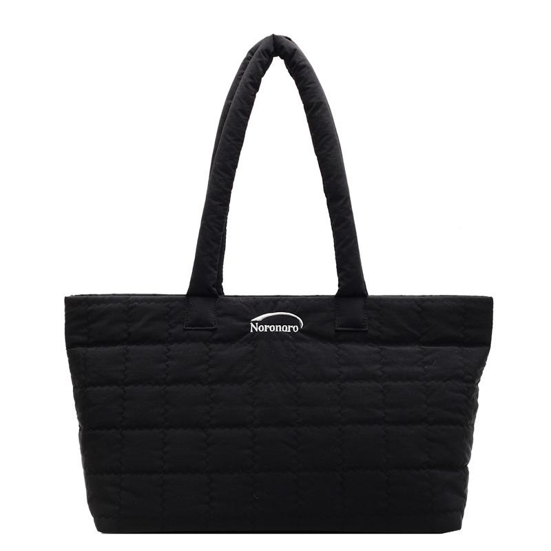 Large Capacity Bag Women's New Casual Fashion Versatile Shoulder Bag Simple Solid Color Down Bag