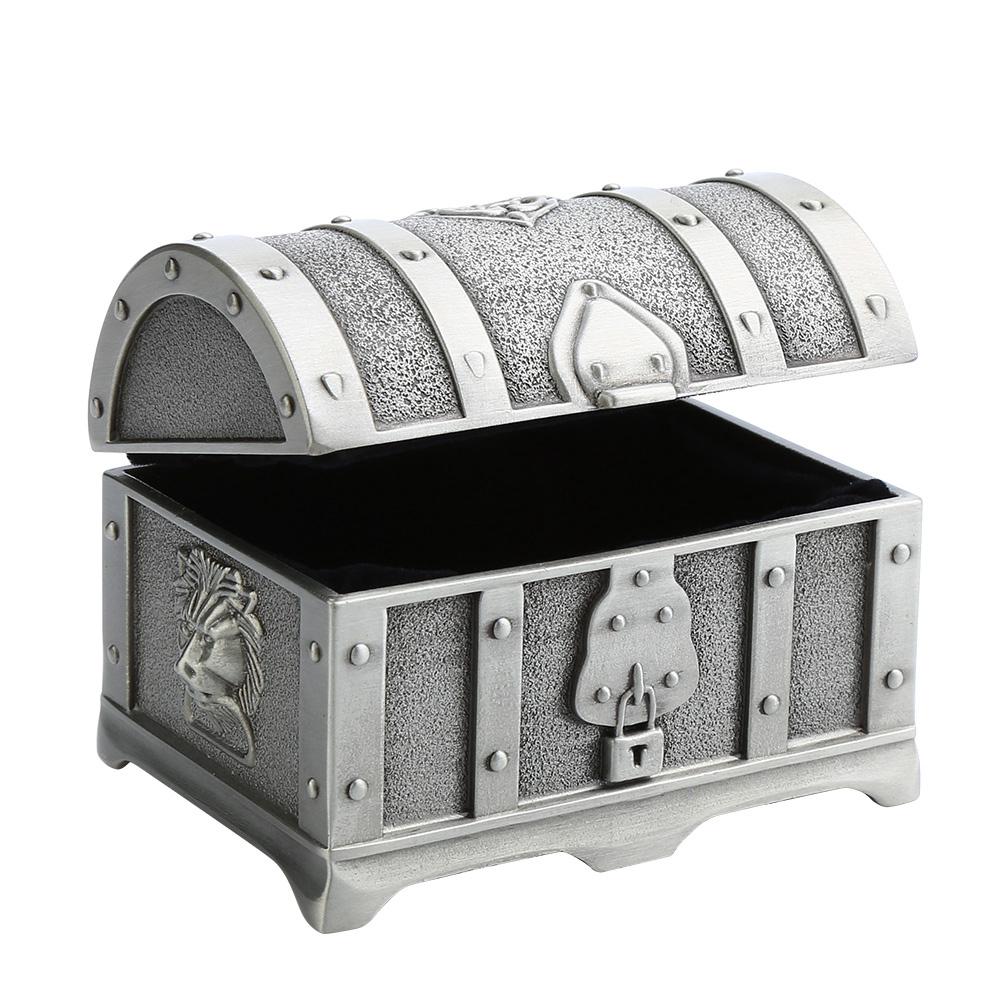 Antique Small Pirate Treasure Chest Wedding Jewelry Gift Box Zinc Alloy Storage Case