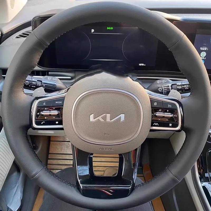 Hand Stitched Non-slip  Leather Car Steering Wheel Cover For Kia Sorento -2024 Carnival -2024 Auto Parts
