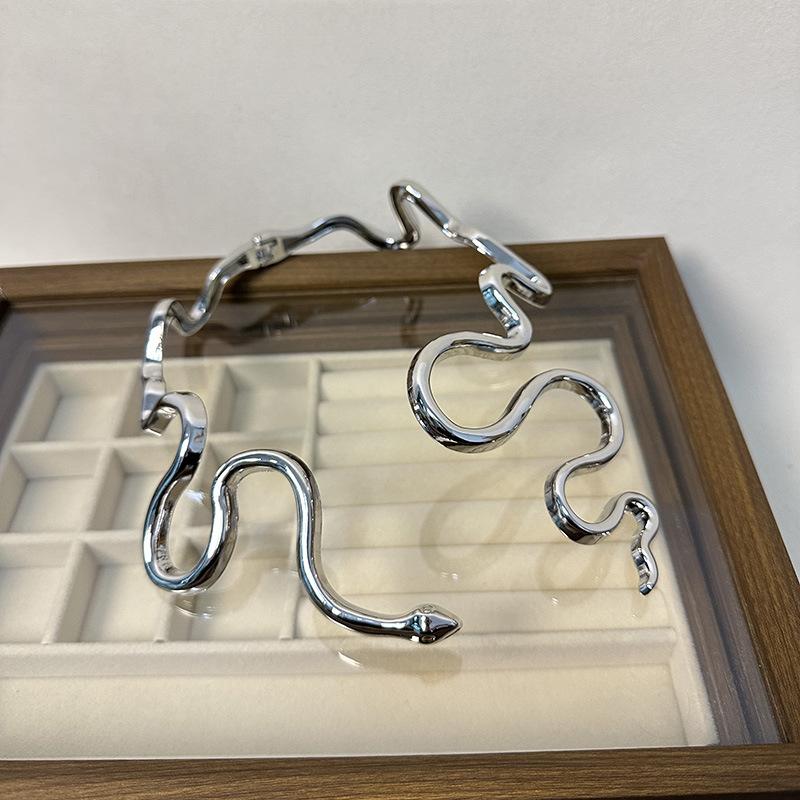 Tooxika Fashion Personality Irregular Twisted Snake Open Collar Unique Temperament Spring Necklace For Women