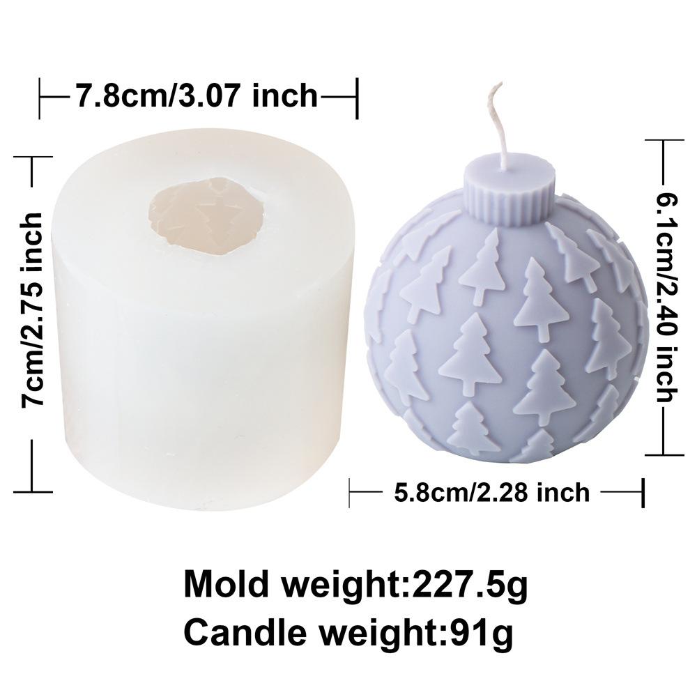 3D Relief Snowflake Ball Candle Silicone Molds Geometric Stripe Spherical Aromath Plaster Soap Resin Mold Christmas Decor Gifts