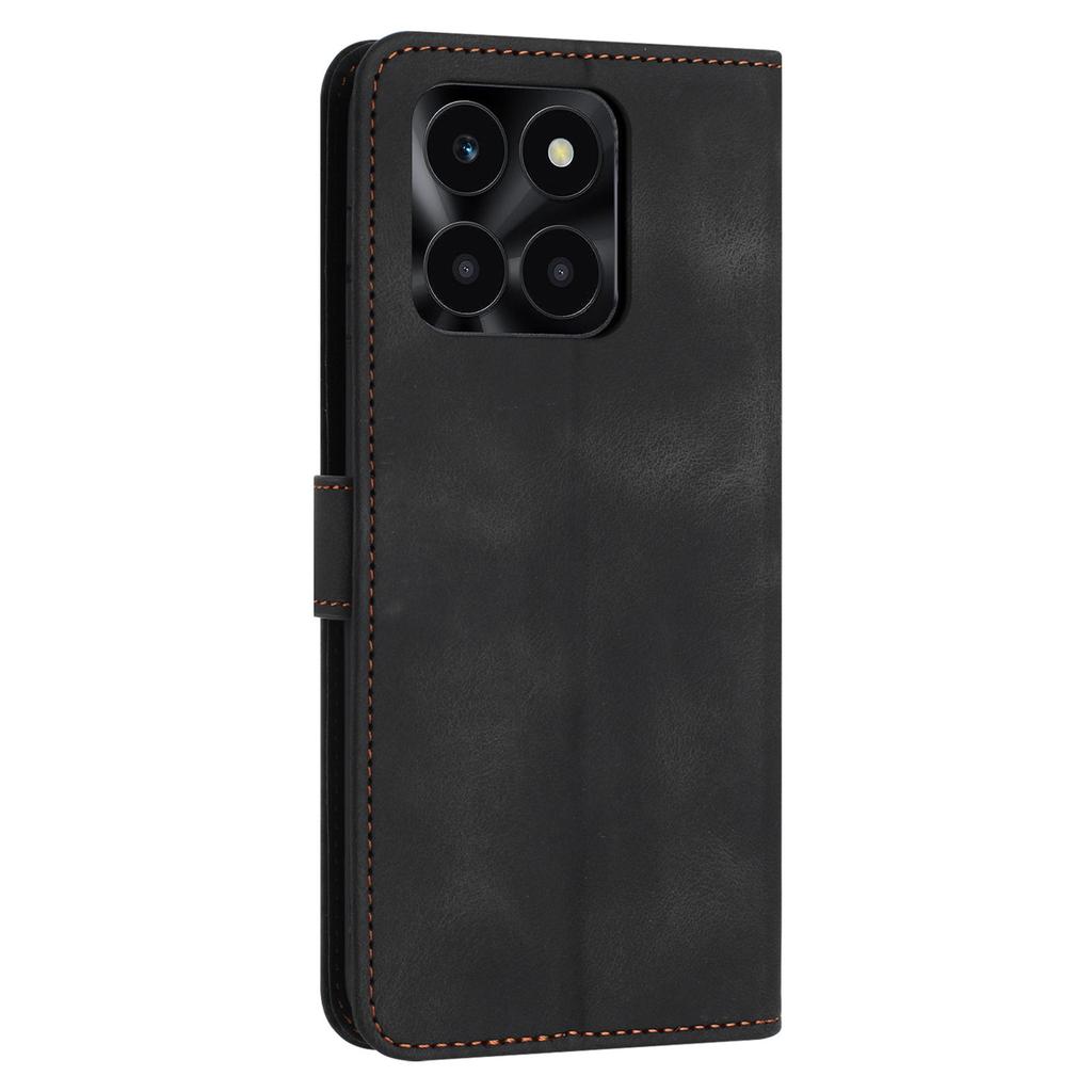Wallet Case for Honor X6c 4G/X6b 4G/X6a 4G/X5b/X5b Plus Solid Color Leather Protective Phone Cover