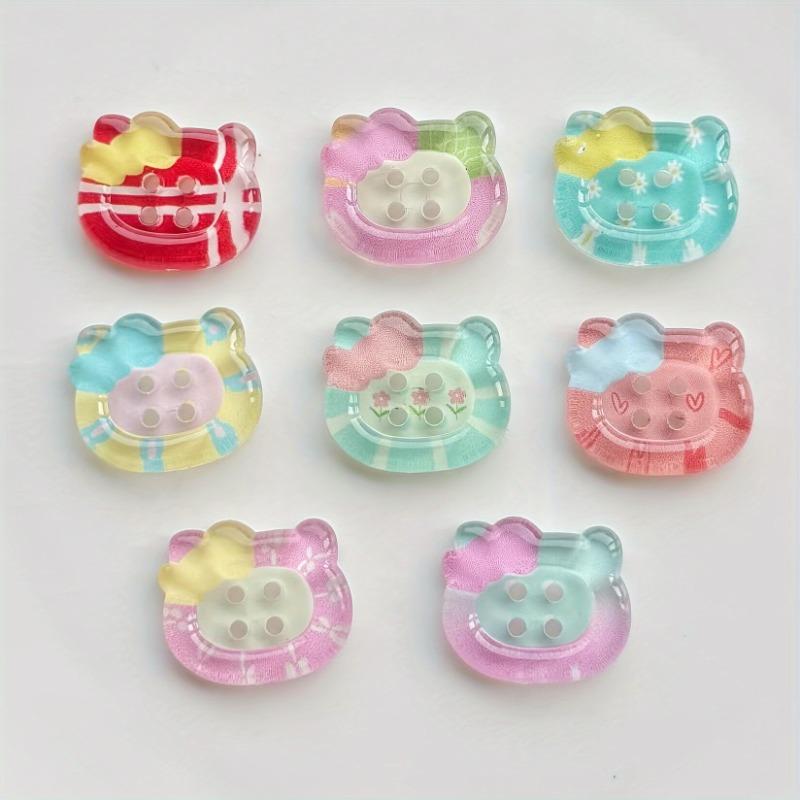 

Jelly Printed Cat Buckles DIY Sewing Kit Clothing Craftsmanship Decorative Cute Resin Buttons 10pcs разноцветный