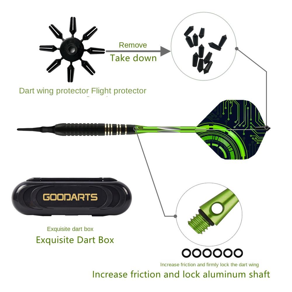 Soft Tip Darts Set Aluminum Shaft Professional Darts Plastic Tip Sets 2BA Replacement Tips