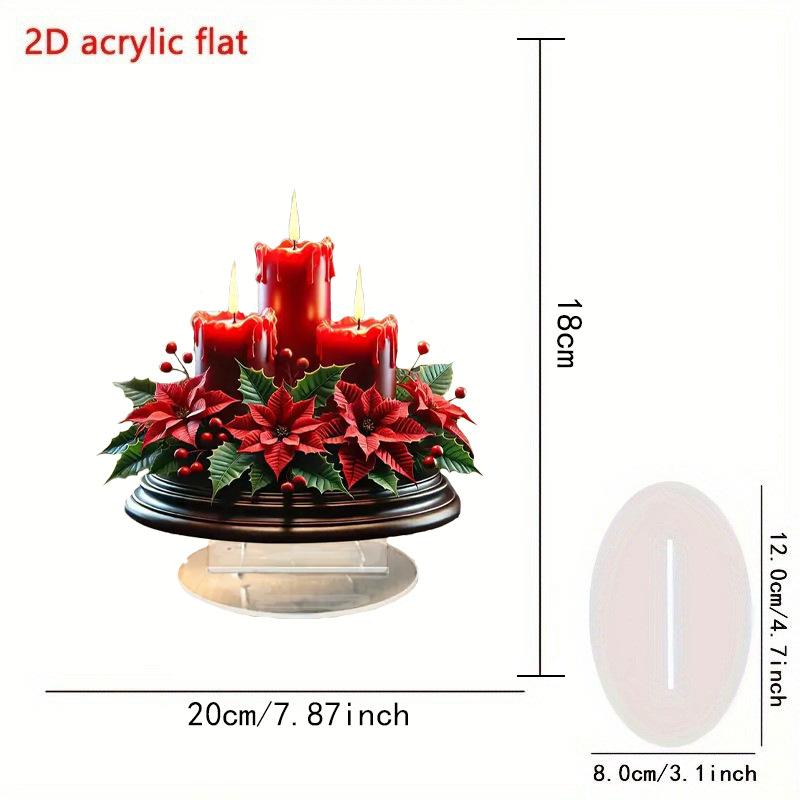 Acrylic Christmas Ornament Seasonal Santa Claus Ornament 2d Acrylic Santa Claus 2d Reindeer Desktop Decoration For Home Decor